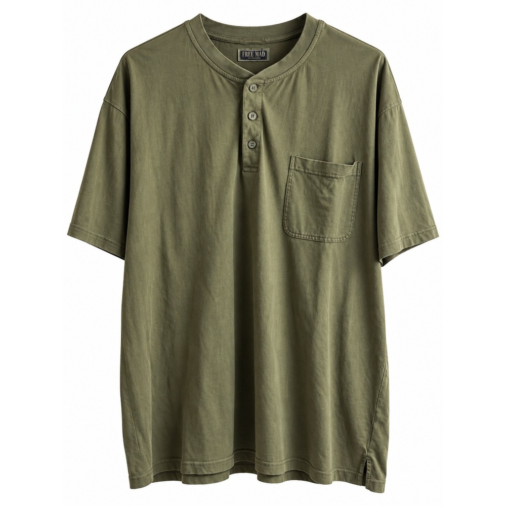 RedHead Brand Co Men's 2XL Olive Green Short Sleeve Henley Pocket Shirt